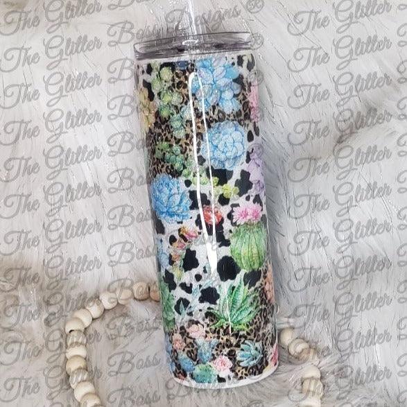 Succulents - 20 oz Skinny - Glitter Boss