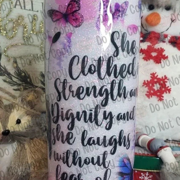 Butterfly Clothed in Strength - 20 oz Skinny - GB Designs