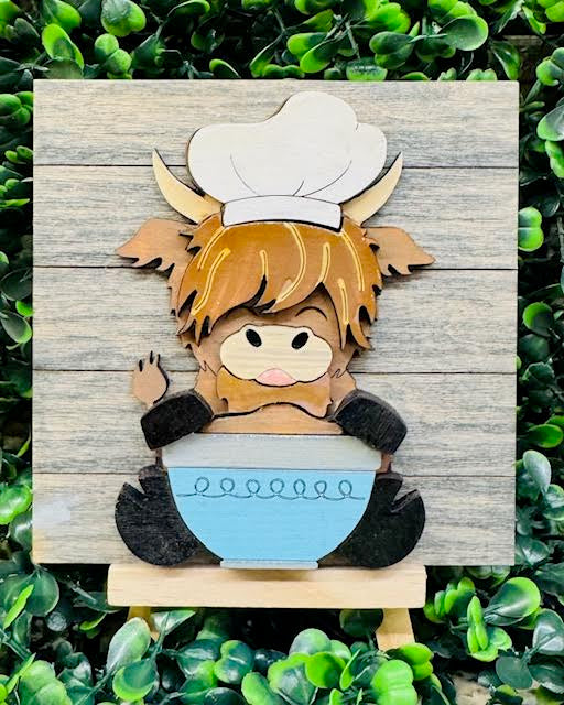 Shelf Sitter/Tray Decor (HIGHLAND COW) - CHD