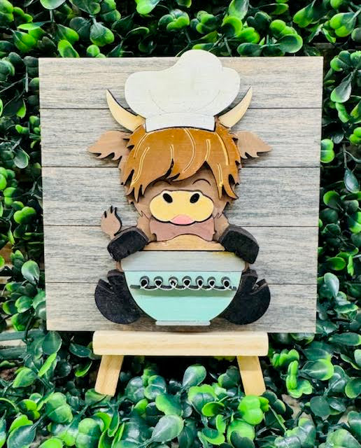 Shelf Sitter/Tray Decor (HIGHLAND COW) - CHD