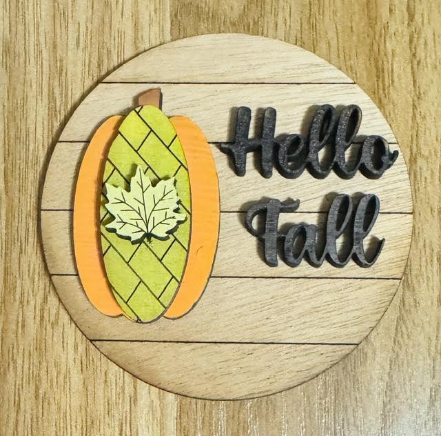 Magnetic Insert - Hello Fall 3D Pumpkin - STV