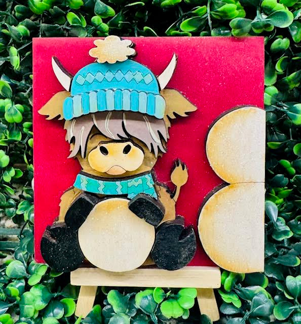Shelf Sitter/Tray Decor (HIGHLAND COW) - CHD