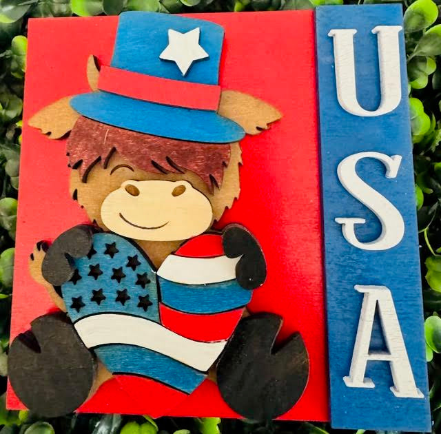 Interchangeable Leaning Frame Insert 4.25" (4th of July) - STV