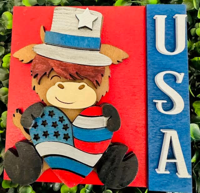 Interchangeable Leaning Frame Insert 4.25" (4th of July) - STV