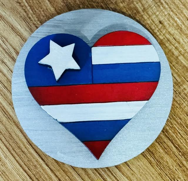 Magnetic Insert - Patriotic Heart - STV