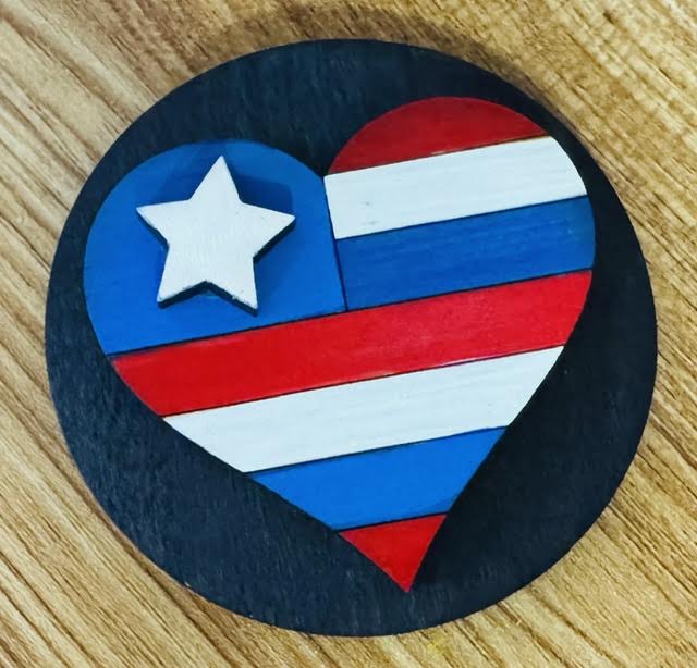 Magnetic Insert - Patriotic Heart - STV