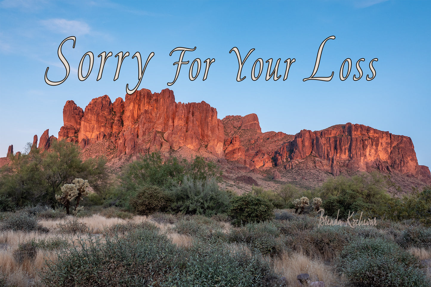 Superstition Mountain Sunset Sorry For Your Loss Greeting Card