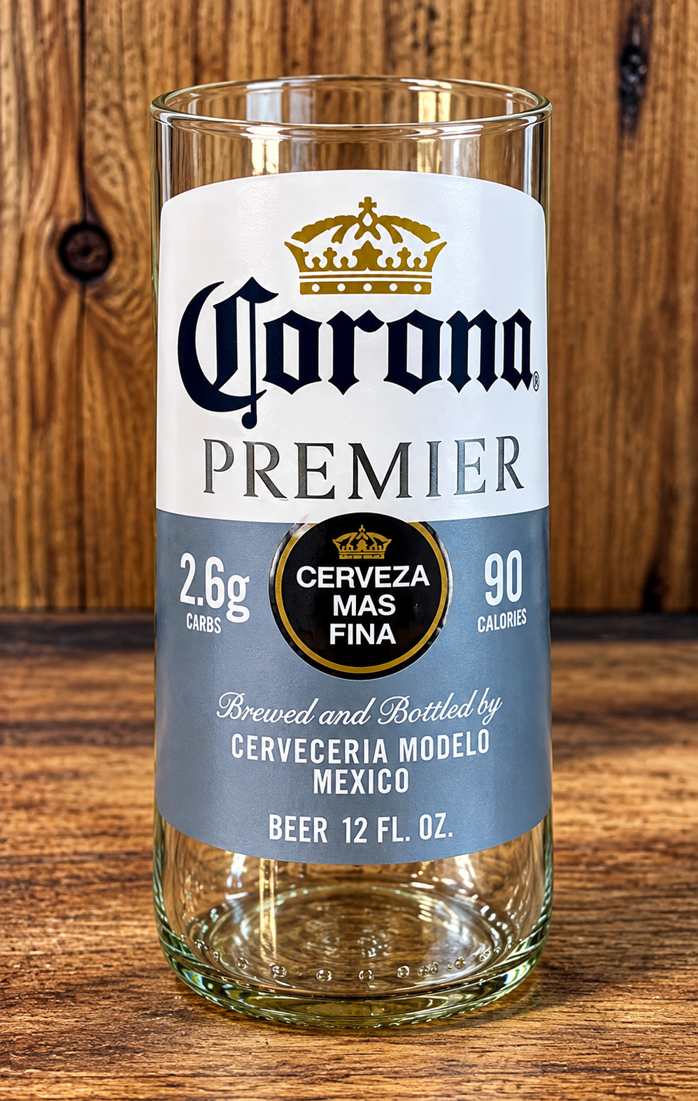 Corona Premier Upcycled Beer Bottle Drinking Glass