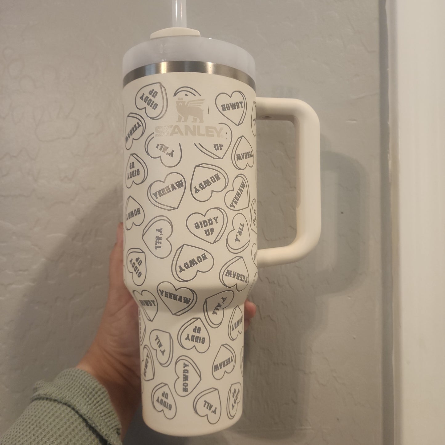 40 OZ Engraved Stanley Western Hearts