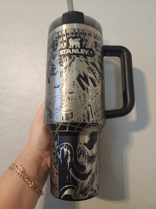 40 Oz Engraved Spidey