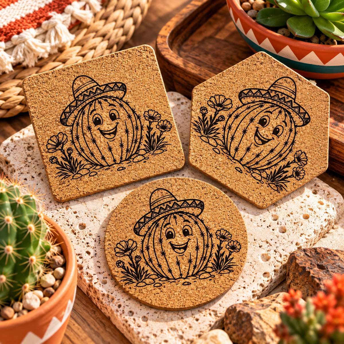 Sombrero Cactus Coaster-DQ Kreations