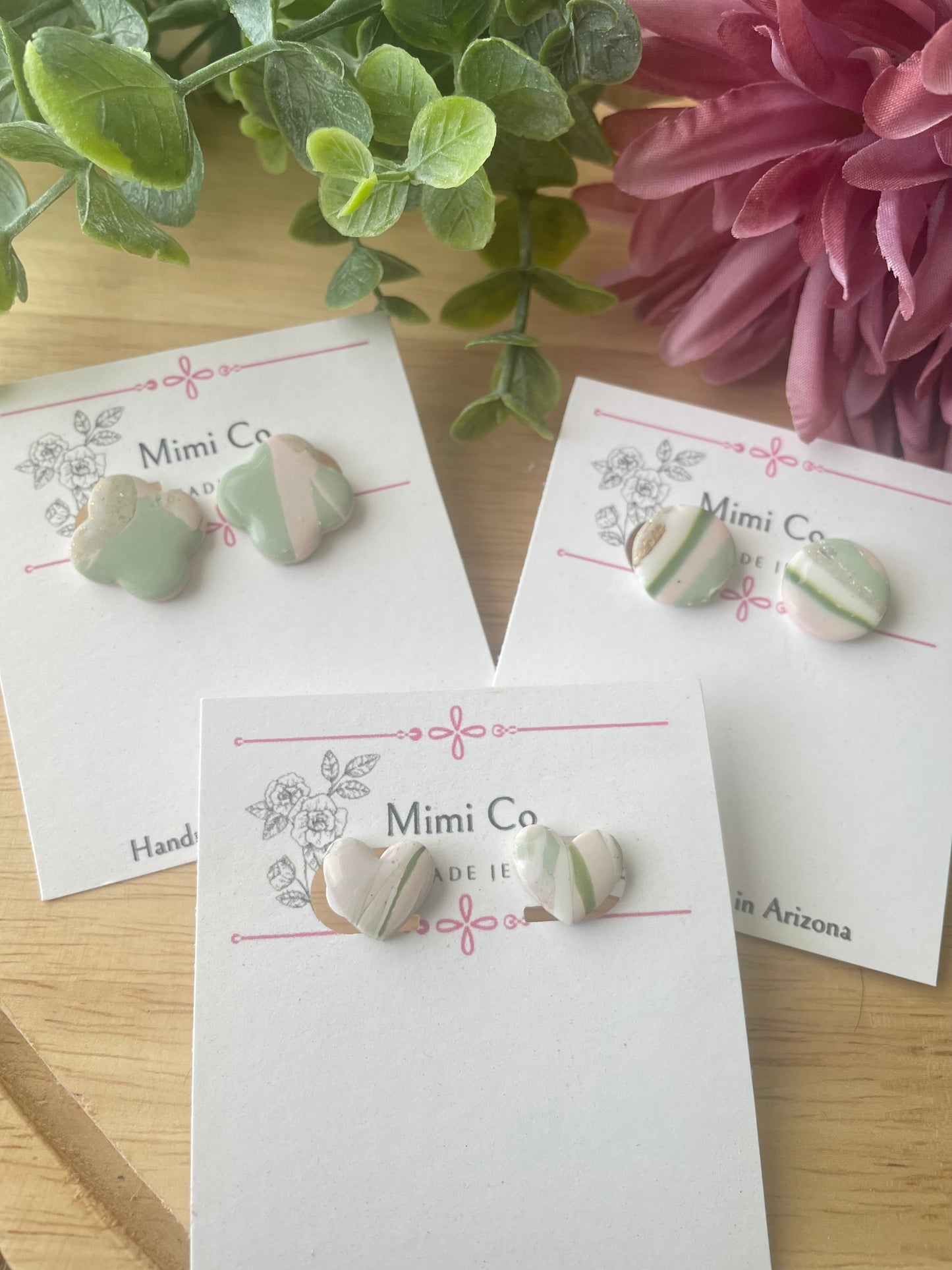 Clay Stud Earrings - Mimi Co Handmade Jewelry