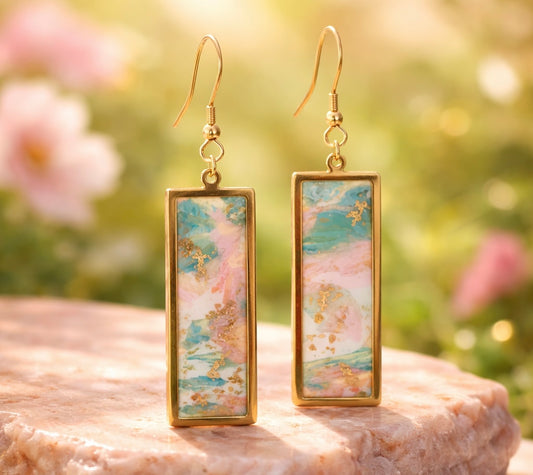 Spring Marbled Polymer Clay Earrings - Mimi Co Handmade Jewelry