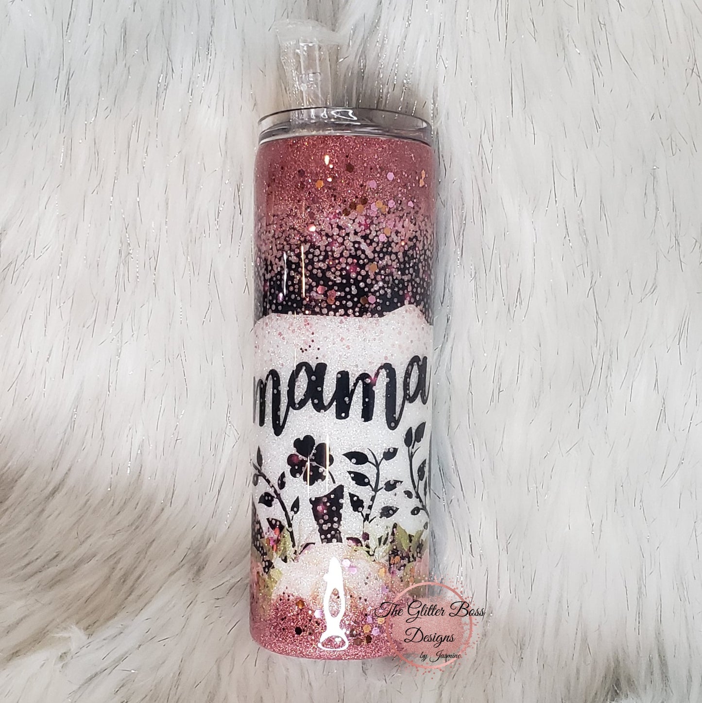 Mama Bear - 20 oz Skinny - Glitter Boss