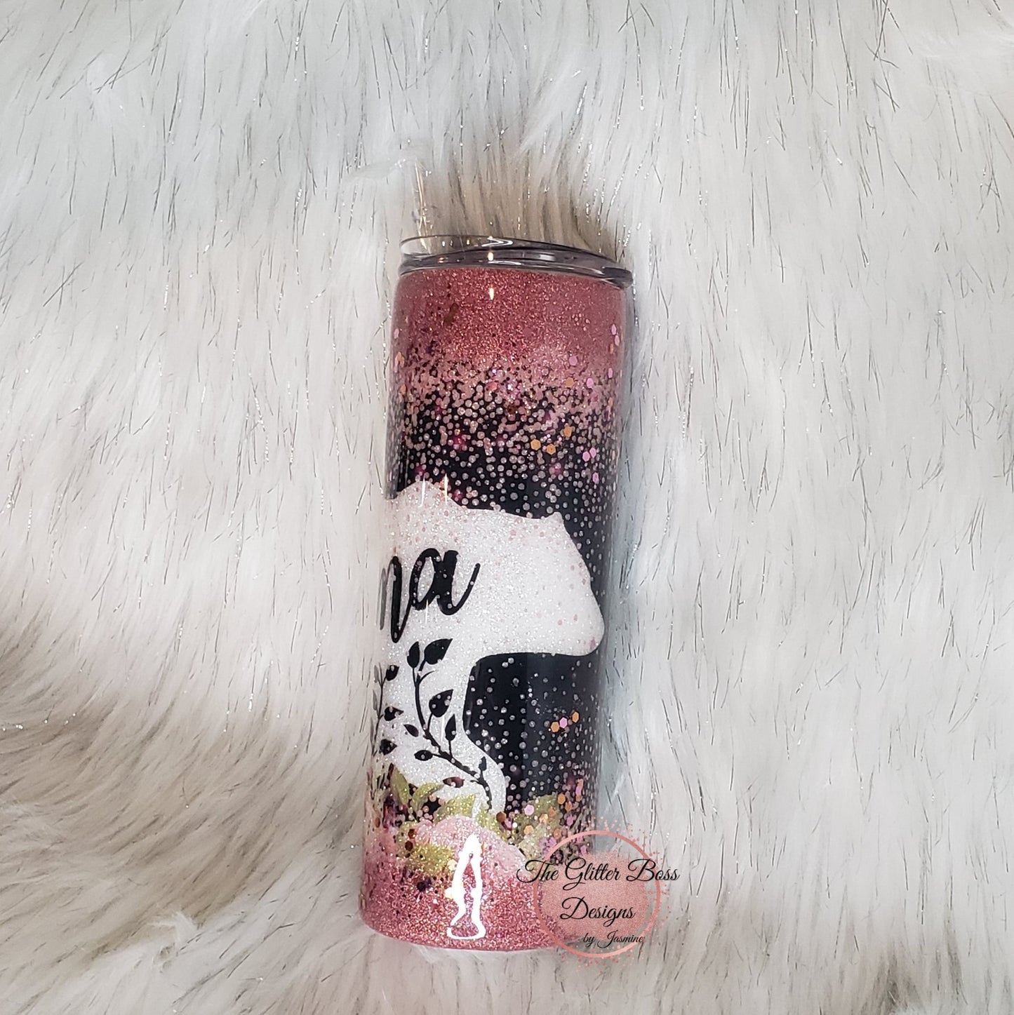Mama Bear - 20 oz Skinny - Glitter Boss
