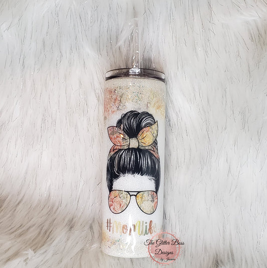 Messy Hair #momlife - 20 oz Skinny - Glitter Boss