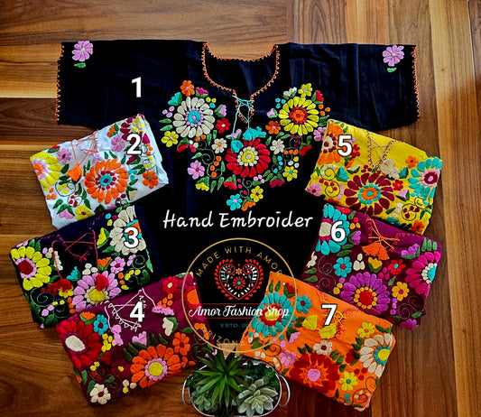 Floral Hand Embroider Top @amorfashionshop