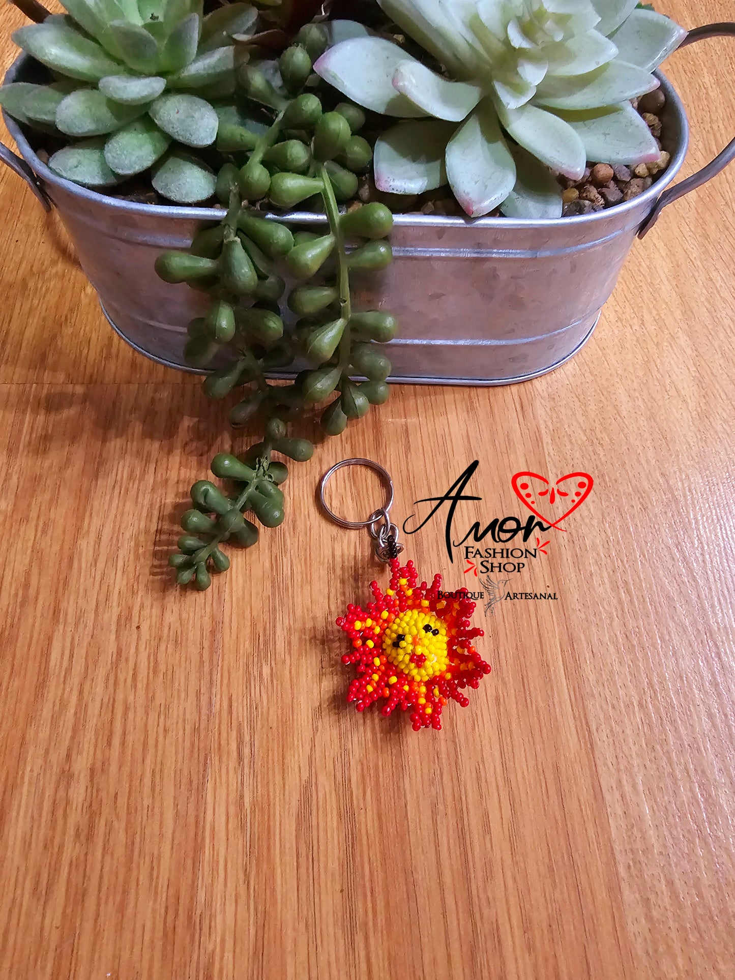 Sun Beaded Keychains Artisan Made. MEASUREMENTS  Beaded Lenght Apx 1.5" @amorfashionshop