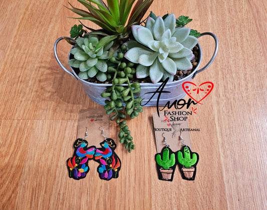 Embroidered Earrings @amorfashionshop