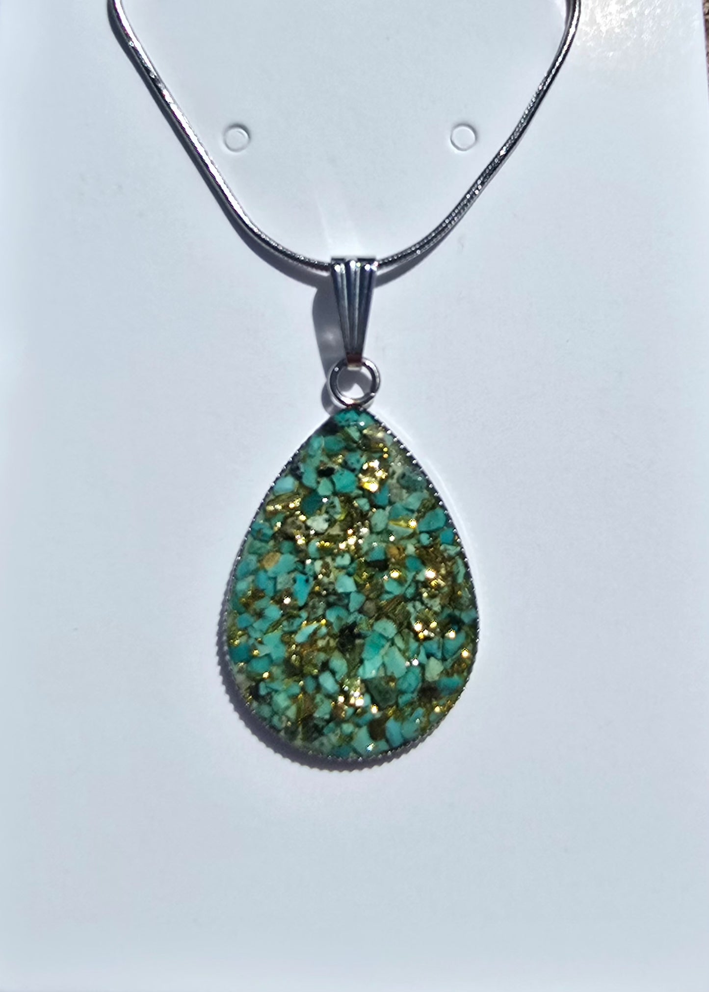 ACR-Teardrop-Turq/Gld-Necklace