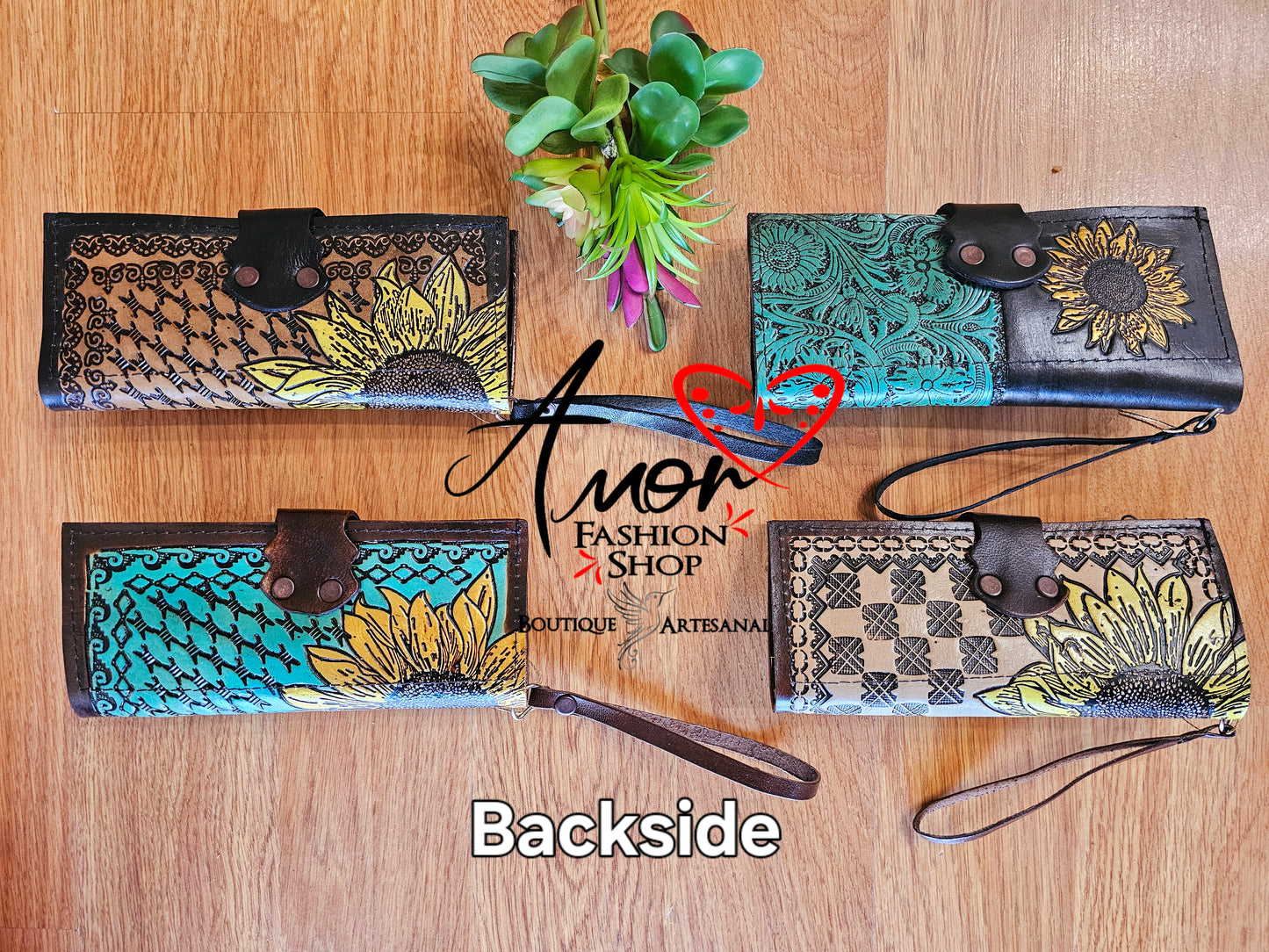 Wallet- Leather Hand Painted @amorfashionshop