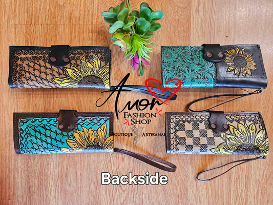 Wallet- Leather Hand Painted @amorfashionshop