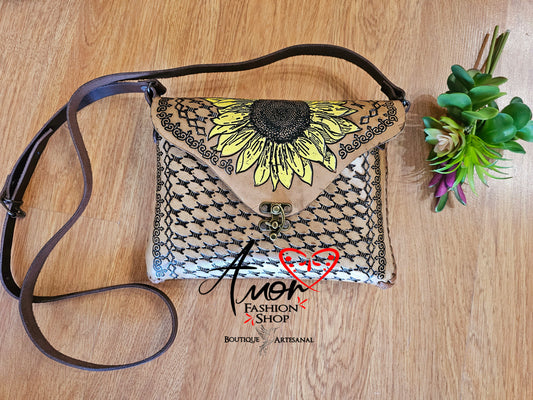 Bag Leather Hand Painted (Acapulco- Sobre) carteron @amorfashionshop.com