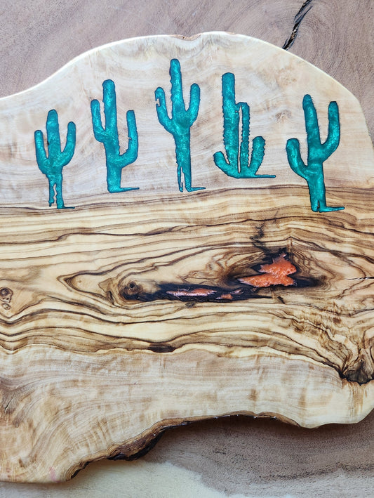 Large Live Edge Olive Board - Resin Inlay - The Laser Canvas