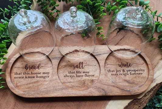Triple Glass Dome Cheese Board- The Laser Canvas