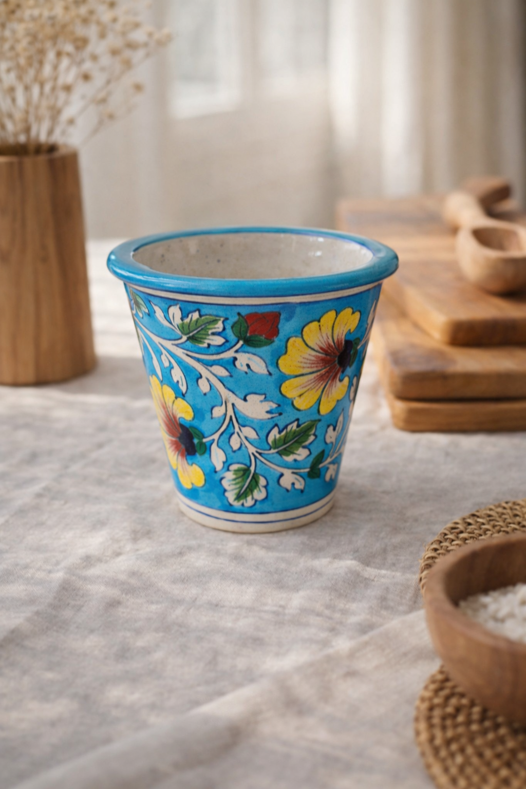 Timeless Ceramic Planter | Handmade Blue Pottery | Perfect Gift for Plant Lovers by EarthenbyMalvika