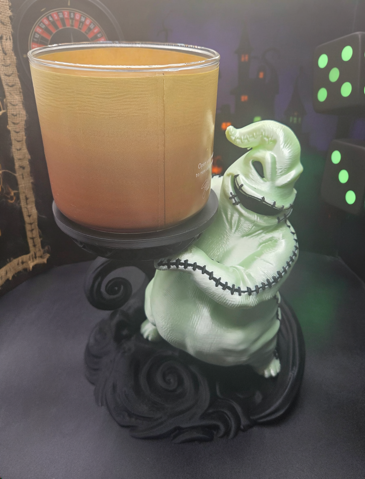 Oogie Boogie Inspired Glows Candle Holder - We Customize Crafts