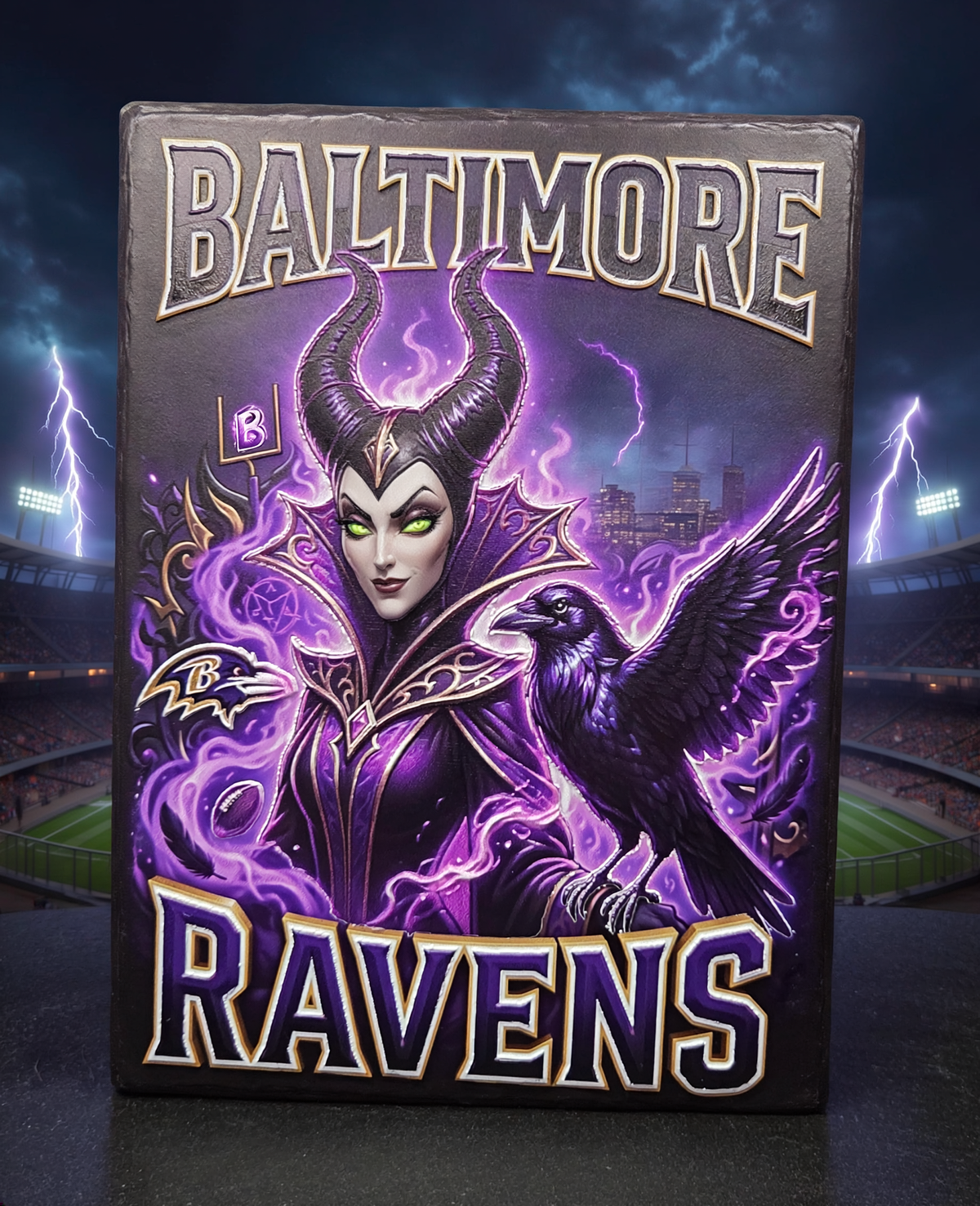 Baltimore Ravens Disney 5x 7 slate - We customize crafts