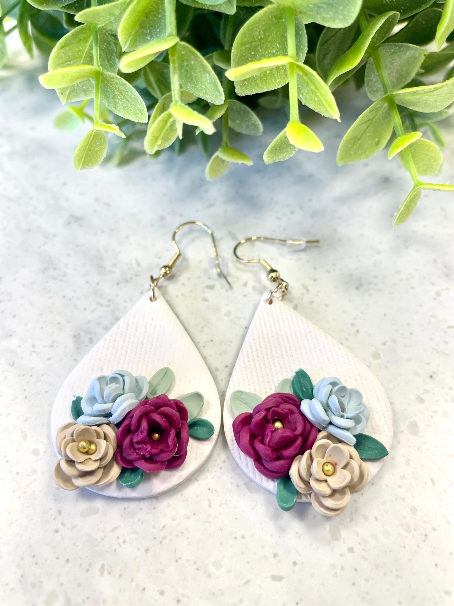 Floral Polymer Clay Earrings - Mimi Co Handmade Jewelry