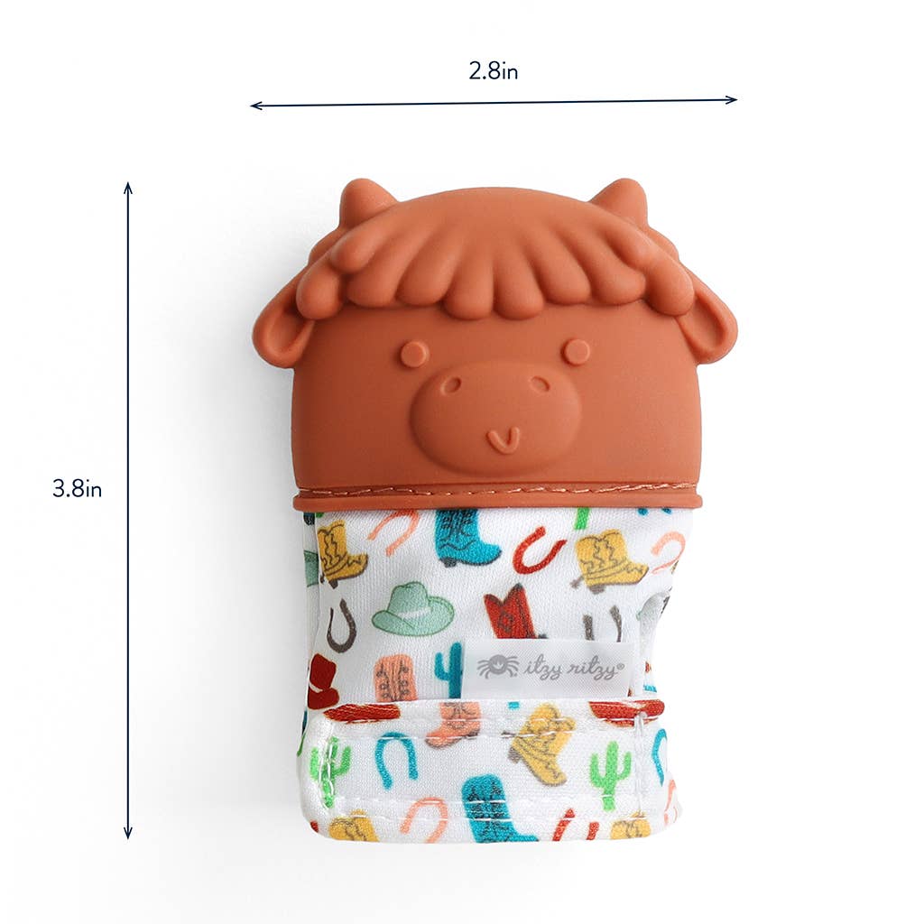 Itzy Mitt Silicone Teething Mitts Dinos