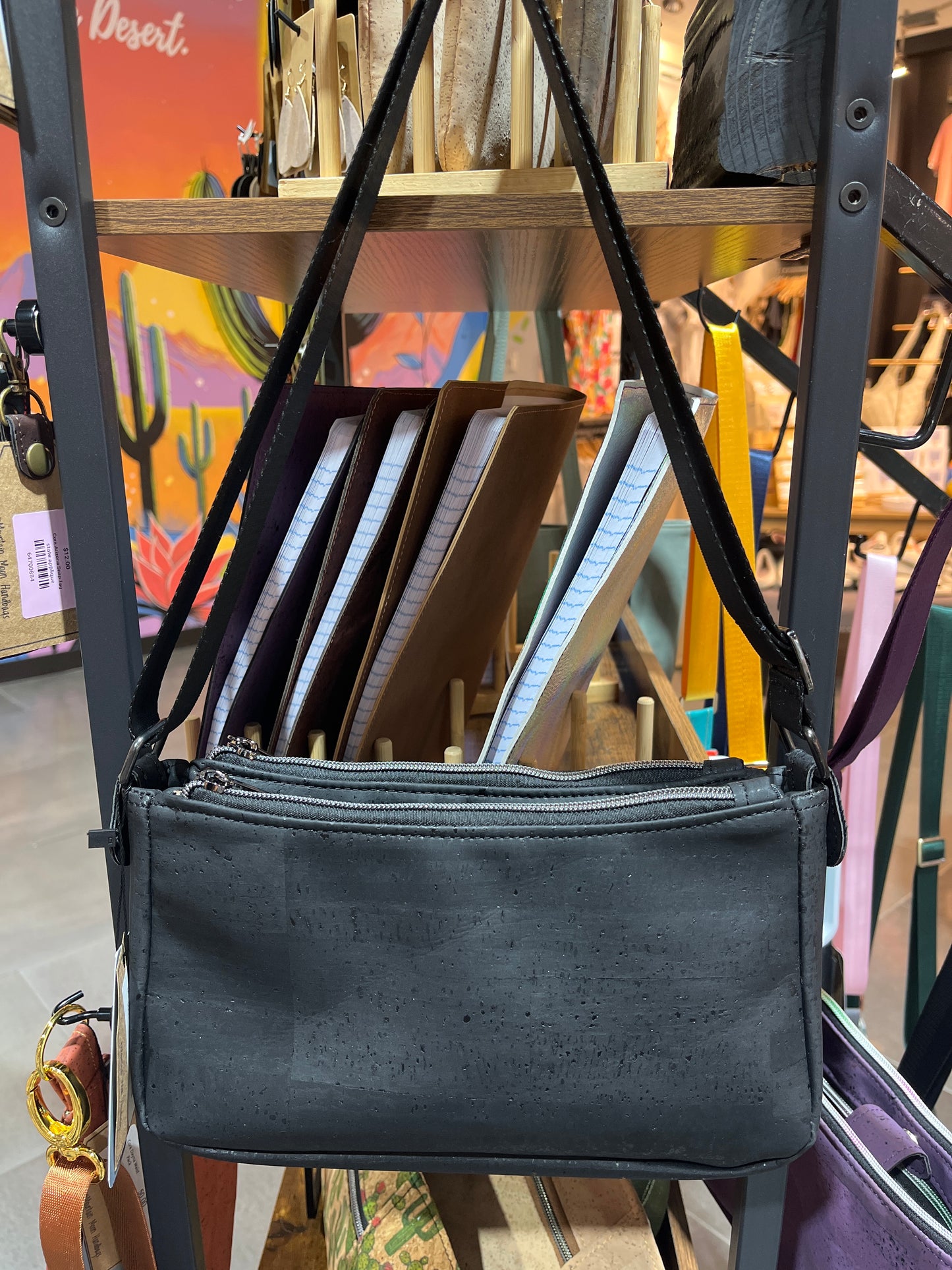 black cork aries cross body