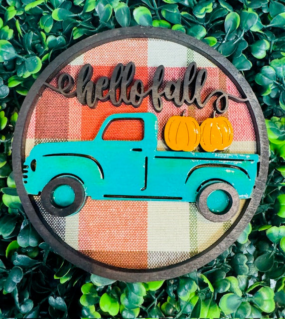 Magnetic Insert - Hello Fall Blue Truck - STV