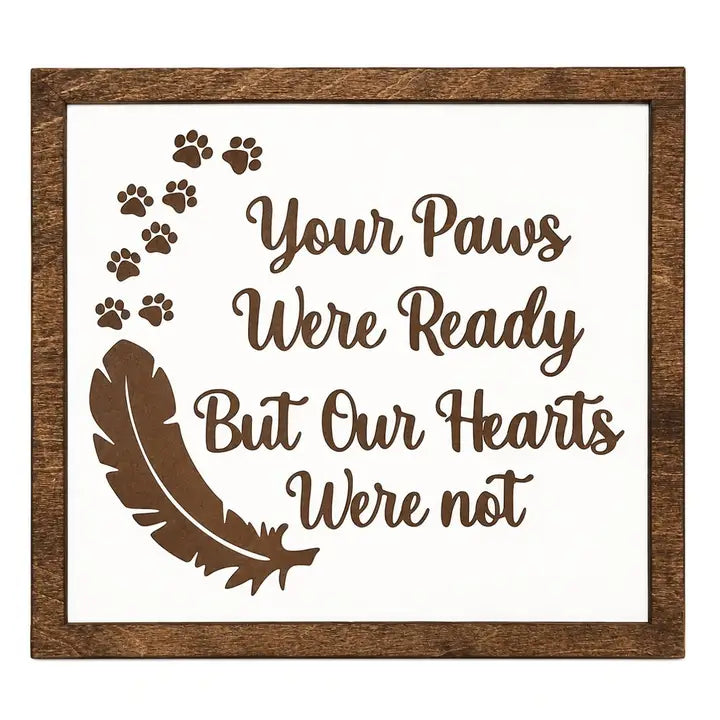 Dog - Grief Sign - Paws Are in Heaven - Burlapitup