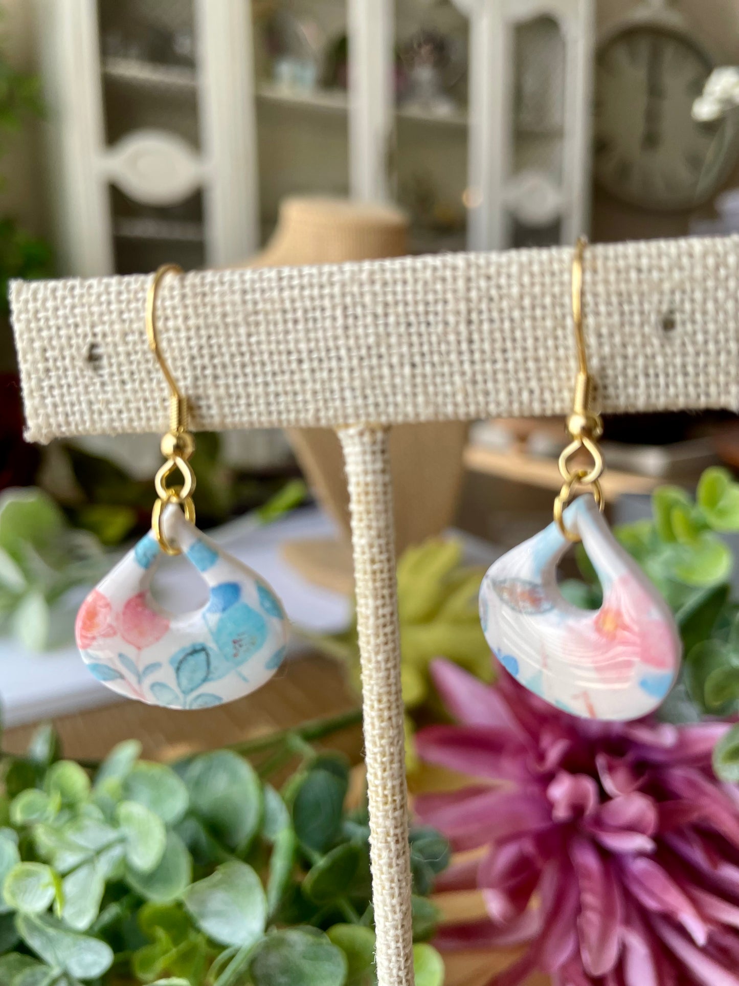 Flower Pattern Earrings - Mimi Co Handmade Jewelry