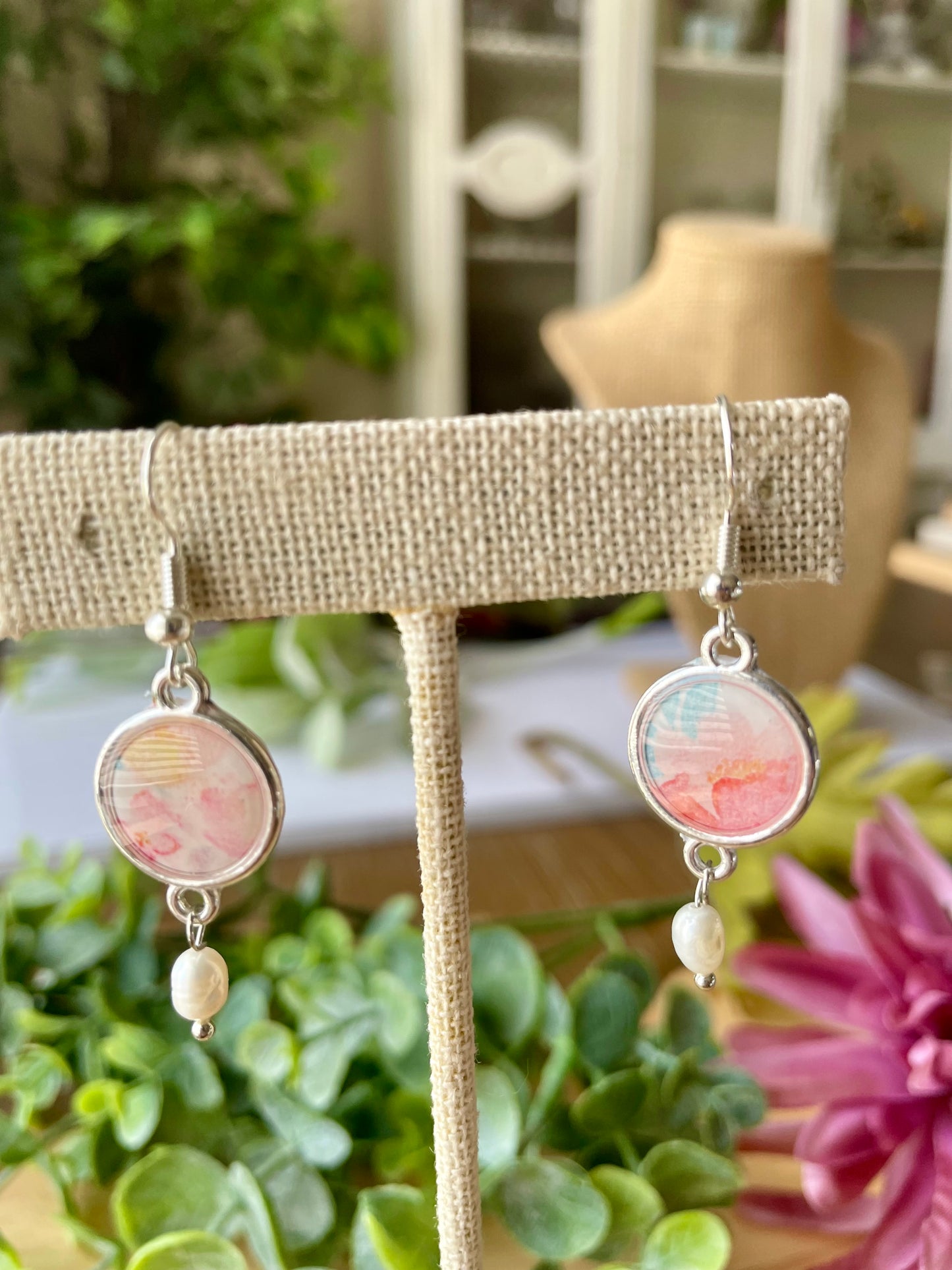 Flower Pattern Earrings - Mimi Co Handmade Jewelry