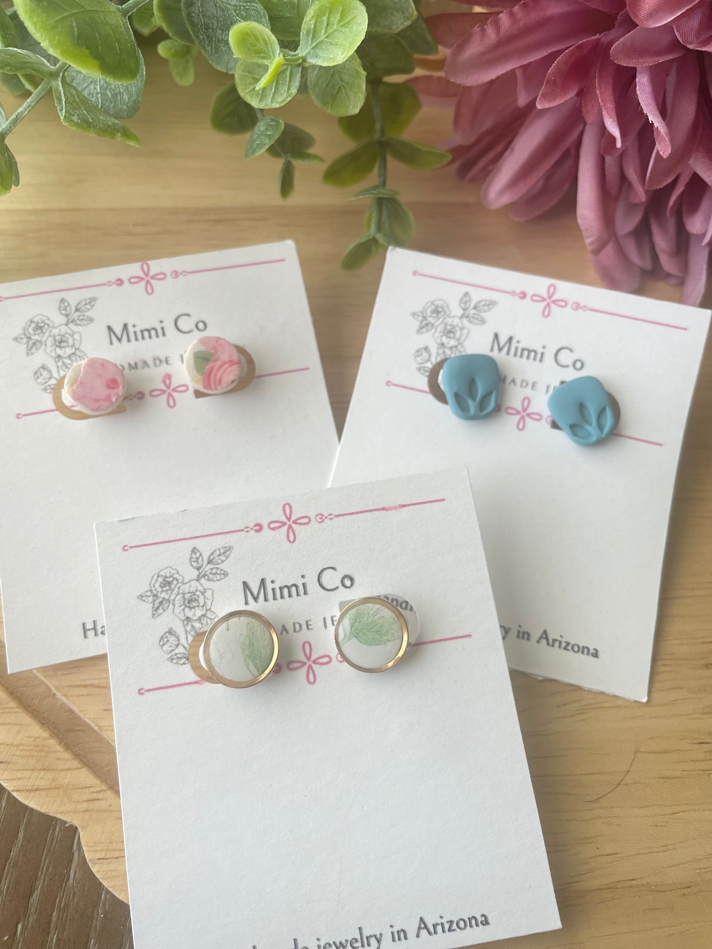 Clay Stud Earrings - Mimi Co Handmade Jewelry