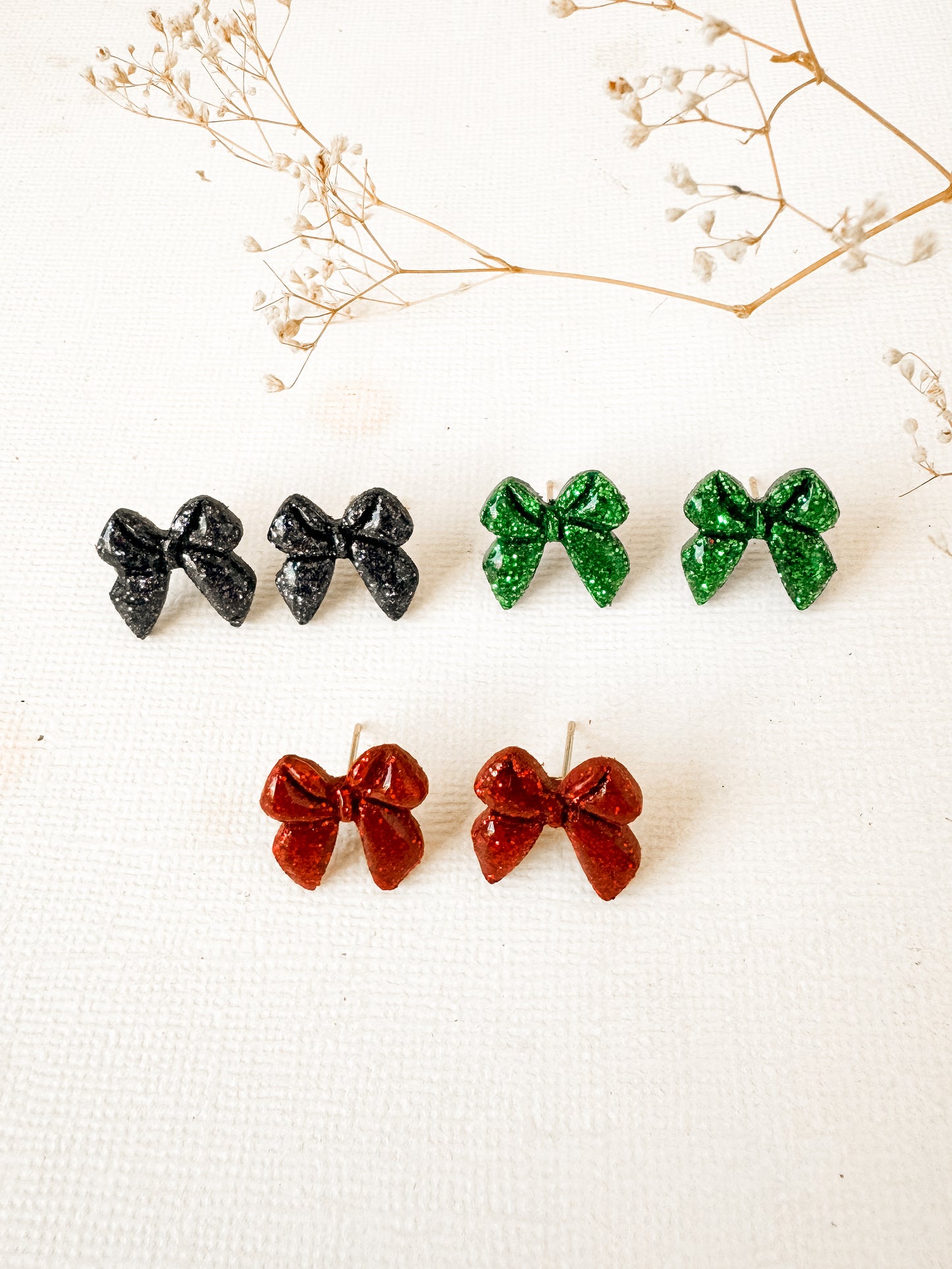 Glitter Bow Studs-DesertReign