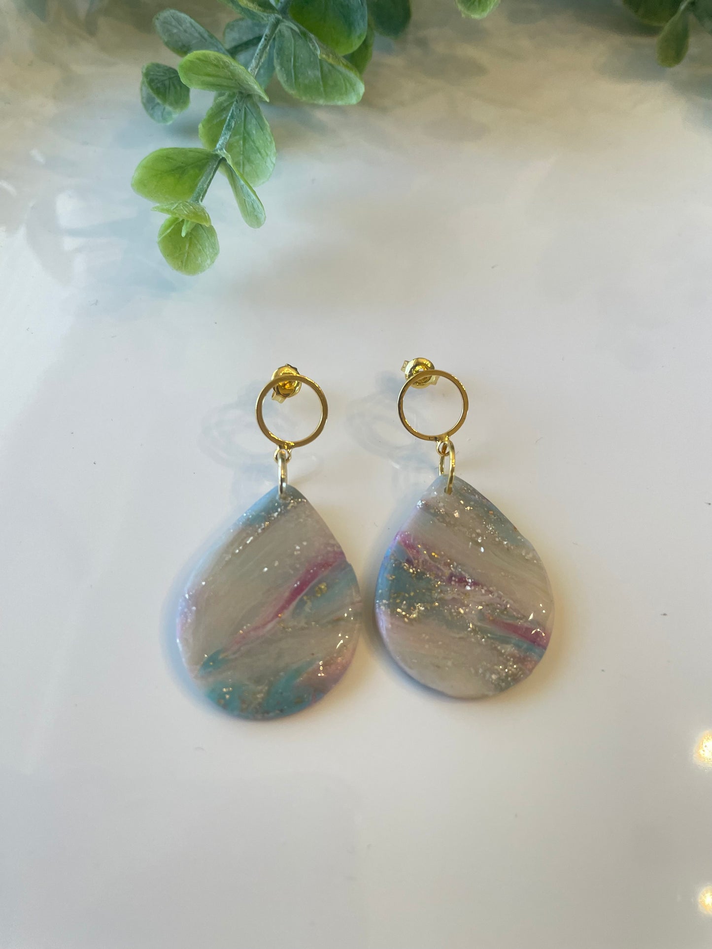 Handmade Polymer Clay Earrings |Sand & Sea - Mimi Co Handmade Jewelry