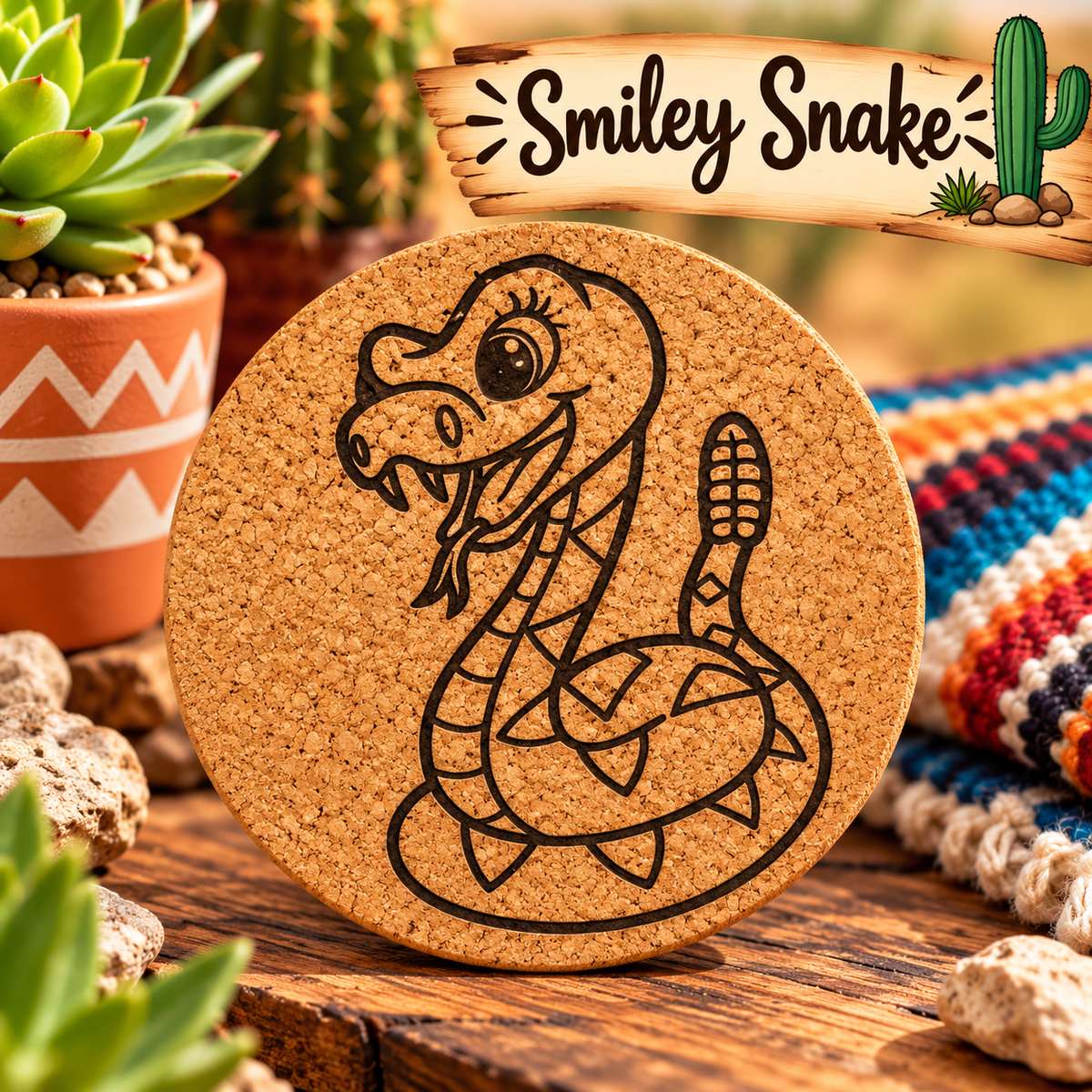 Snake Cork Coaster-DQ Kreations