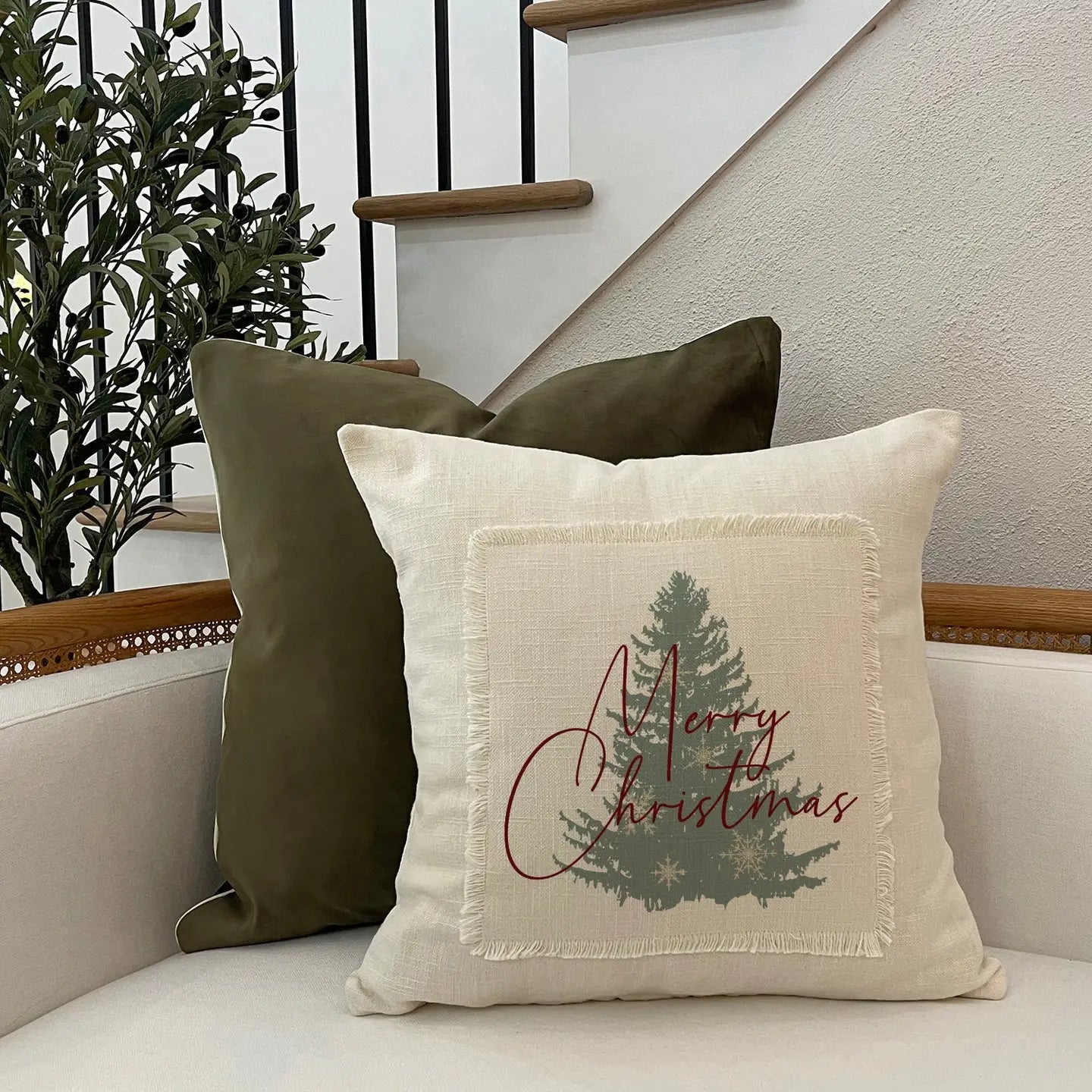 Merry Christmas Tree Pillow - STV Location