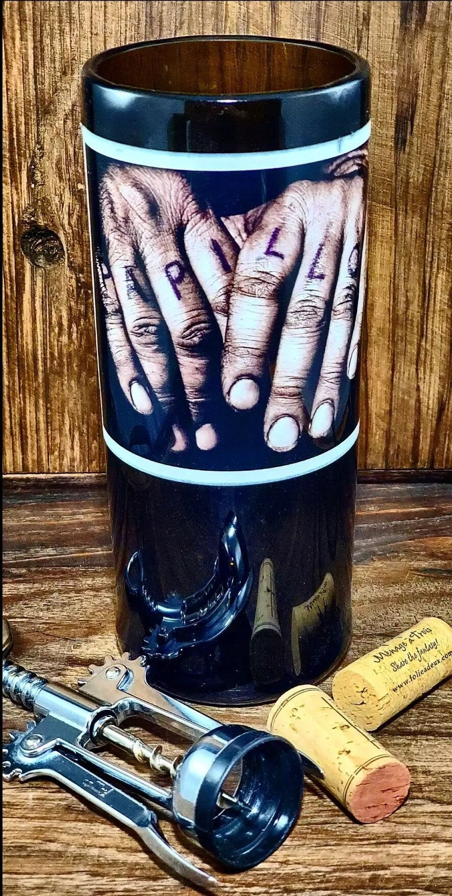 Sealed Top Shelf Wine glass