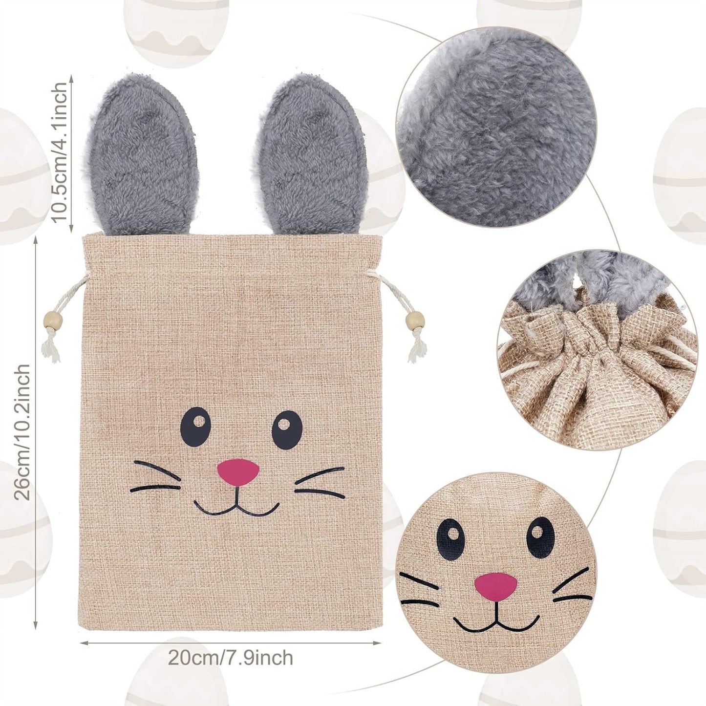 Easter Bunny Burlap Gift Bag - CHD