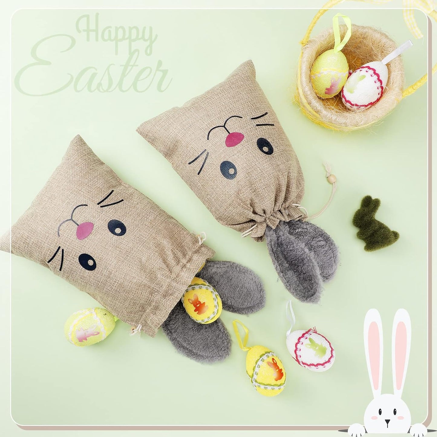 Easter Bunny Burlap Gift Bag - CHD