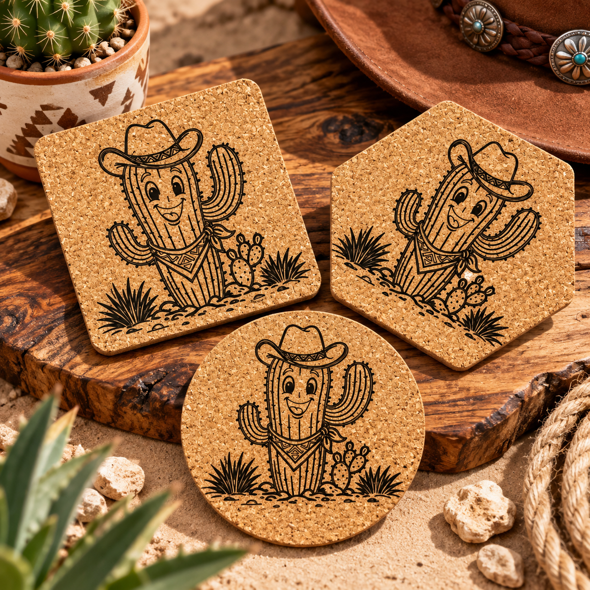 Desert Cactus Coaster-DQ Kreations