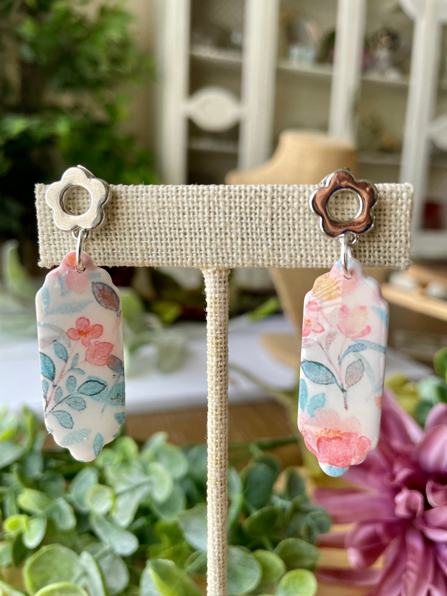 Flower Pattern Earrings - Mimi Co Handmade Jewelry