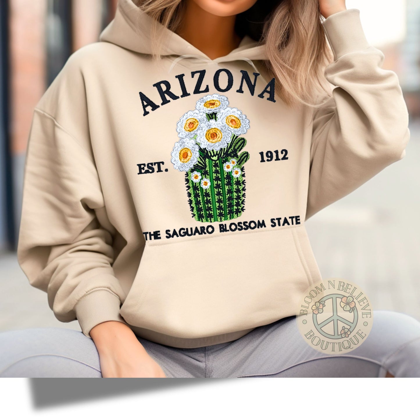 ARIZONA, Saguaro Cactus State-  Embroidered Unisex Shirt - Bloom-N-Believe Boutique